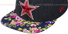 Cowboys HEATHER BLOOM SNAPBACK Navy Hat by New Era - 4th View