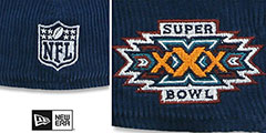 Cowboys OLD SCHOOL CORDUROY SIDE-PATCH Navy Fitted Hat by New Era - 4th View