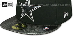 Cowboys SNAKESKIN SLEEK Black Fitted Hat by New Era - 4th View