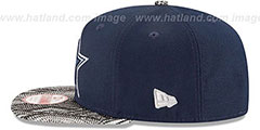 Cowboys TRICKED-TRIM STRAPBACK Navy Hat by New Era - 4th View