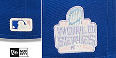 Cubs 2016 WS POP-SWEAT Royal-Pink Fitted Hat by New Era - 4th View