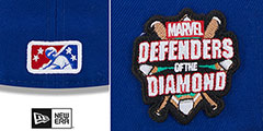 Cubs MILB MARVEL DEFENDERS SIDE-PATCH Royal-Red Fitted Hat by New Era - 4th View