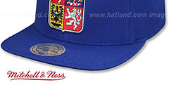 Czech WORLD CUP HOCKEY SNAPBACK Royal Hat by Mitchell and Ness - 4th View