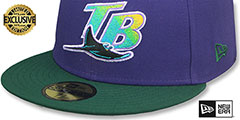 Devil Rays COOPERPACK Purple-Green Fitted Hat by New Era - 4th View