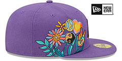 Diamondbacks GROOVY Purple Fitted Hat by New Era - 4th View