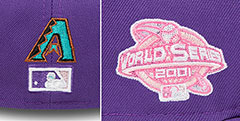 Diamondbacks LOGO BLOOM SIDE-PATCH Purple-Pink Fitted Hat by New Era - 4th View