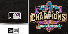 Diamondbacks METALLIC LOGO SIDE-PATCH Black Fitted Hat by New Era - 4th View