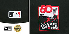 Dodgers 60TH STADIUM RED-BOTTOM Black Fitted Hat by New Era - 4th View