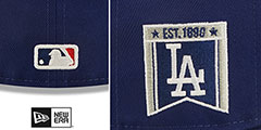 Dodgers BANNER SIDE-PATCH Royal Fitted Hat by New Era - 4th View