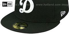 Dodgers D TEAM-BASIC Black-White Fitted Hat by New Era - 4th View