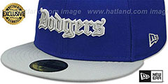 Dodgers GOTHIC TEAM-BASIC Royal-Grey Fitted Hat by New Era - 4th View