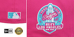 Dodgers MIAMI VICE SIDE-PATCH Beetroot-Blue Fitted Hat by New Era - 4th View