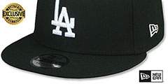 Dodgers TEAM-BASIC SNAPBACK Black-White Hat by New Era - 4th View