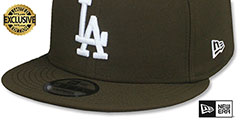 Dodgers TEAM-BASIC SNAPBACK Brown-White Hat by New Era - 4th View