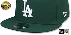 Dodgers TEAM-BASIC SNAPBACK Dark Green-White Hat by New Era - 4th View