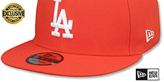 Dodgers TEAM-BASIC SNAPBACK Orange-White Hat by New Era - 4th View