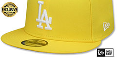 Dodgers TEAM-BASIC SNAPBACK Yellow-White Hat by New Era - 4th View