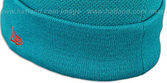 Dolphins NFL-BIGGIE Aqua Knit Beanie Hat by New Era - 4th View