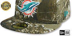 Dolphins NFL TEAM-BASIC Realtree Camo Fitted Hat by New Era - 4th View