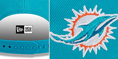 Dolphins TEAM-SCRIPT SNAPBACK Aqua Hat by New Era - 4th View