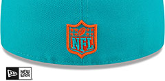 Dolphins TRIPLE THREAT IDENTITY Aqua Fitted Hat by New Era - 4th View