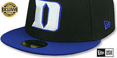 Duke NCAA TEAM-BASIC Black-Royal Fitted Hat by New Era - 4th View