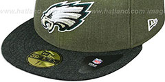 Eagles 2T-HEATHER ACTION Green-Charcoal Fitted Hat by New Era - 4th View