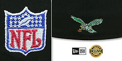 Eagles NFL LIGATURE SIDE-PATCH Black-Kelly Fitted Hat by New Era - 4th View