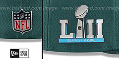 Eagles NFL SUPER BOWL LII ONFIELD Green Fitted Hat by New Era - 4th View