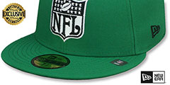 Eagles THROWBACK NFL SHIELD-BASIC Green Fitted Hat by New Era - 4th View