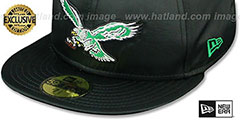 Eagles THROWBACK SATIN BASIC Black Fitted Hat by New Era - 4th View