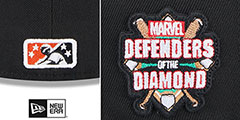 Empire 66ers MILB MARVEL DEFENDERS SIDE-PATCH Black Fitted Hat by New Era - 4th View