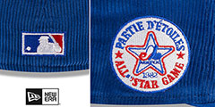 Expos OLD SCHOOL CORDUROY SIDE-PATCH Royal Fitted Hat by New Era - 4th View