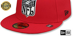 Falcons THROWBACK NFL SHIELD-BASIC Red Fitted Hat by New Era - 4th View