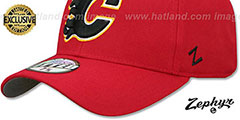 Flames SHOOTOUT Red Fitted Hat by Zephyr - 4th View