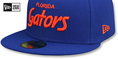 Florida NCAA TEAM-SCRIPT Royal Fitted Hat by New Era - 4th View