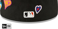 Giants CHAIN STITCH HEARTS Black Fitted Hat by New Era - 4th View