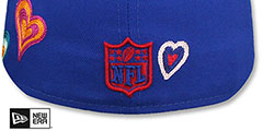 Giants CHAIN STITCH HEARTS Royal Fitted Hat by New Era - 4th View