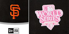 Giants LOGO BLOOM SIDE-PATCH Black-Pink Fitted Hat by New Era - 4th View