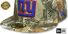 Giants NFL TEAM-BASIC Realtree Camo Fitted Hat by New Era - 4th View