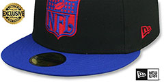 Giants THROWBACK NFL SHIELD-BASIC Black-Royal Fitted Hat by New Era - 4th View