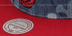 Heat DENIM-CAMO SNAPBACK Blue Hat by Mitchell and Ness - 4th View