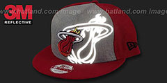 Heat HEATHER-REFLECT SNAPBACK Grey-Red Hat by New Era - 4th View