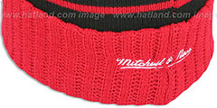 Heat HIGH-5 CIRCLE BEANIE Black-Red by Mitchell and Ness - 4th View