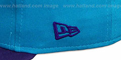 Hornets CHALK-UP HERO SNAPBACK Teal-Purple Hat by New Era - 4th View