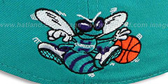 Hornets SCRIPT-PUNCH Teal-Black Fitted Hat by New Era - 4th View