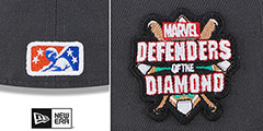 IronBirds MILB MARVEL DEFENDERS SIDE-PATCH Grey-Grey Fitted Hat by New Era - 4th View