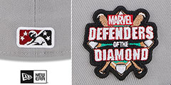 IronPigs MILB MARVEL DEFENDERS SIDE-PATCH Grey-Grey Fitted Hat by New Era - 4th View