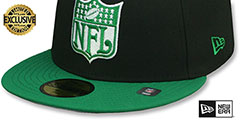 Jets THROWBACK NFL SHIELD-BASIC Black-Green Fitted Hat by New Era - 4th View