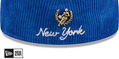 Knicks LETTERMAN PIN CORDUROY Royal Fitted Hat by New Era - 4th View